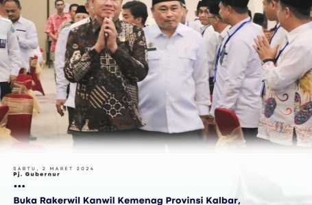 Buka Rakerwil Kanwil Kemenag Provinsi Kalbar, Ini Harapan Pj. Gubernur Harisson