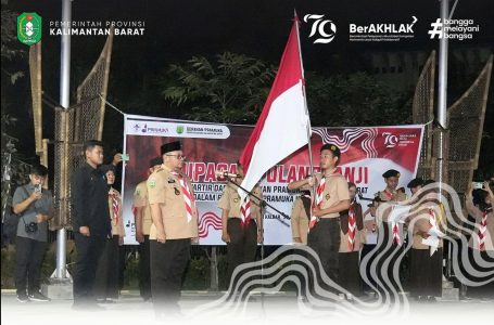Pj. Sekda M. Bari Pimpin Upacara Ulang Janji Bersama Kwarda Pramuka Kalbar
